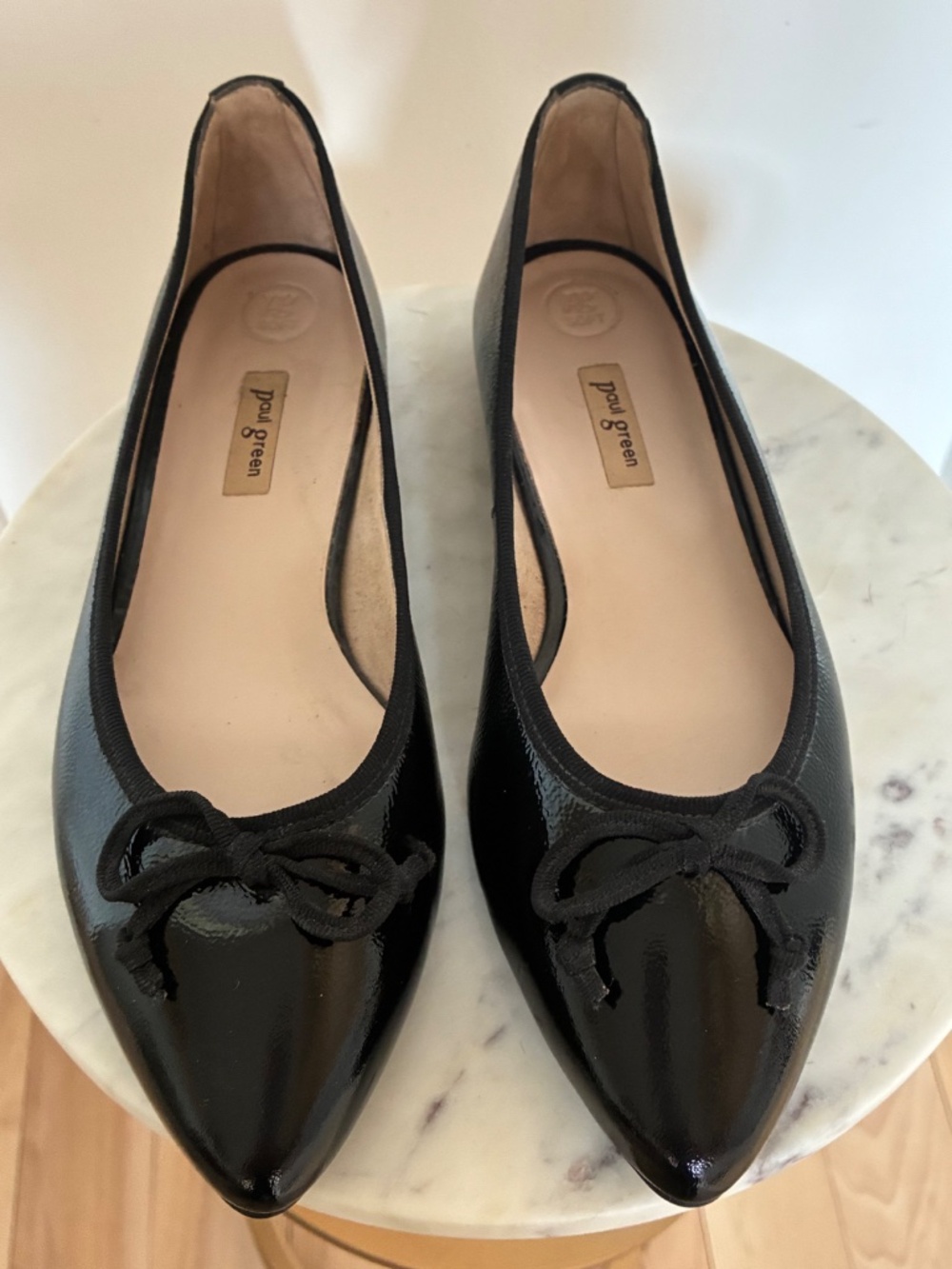 Paul Green black patent ballerina flats